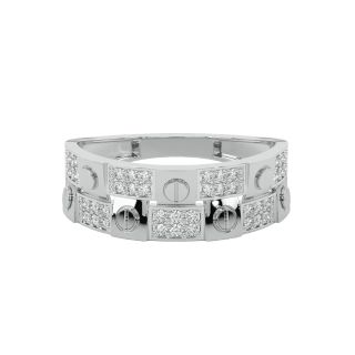 Chevron Round Diamond Ring For Men